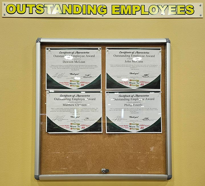 Outstanding employee wall